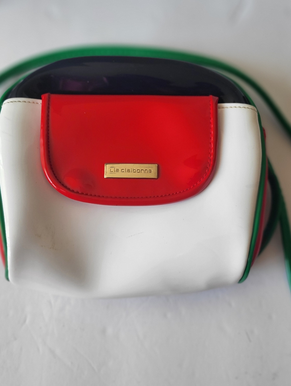 Liz Claiborne White, Red, Blue & Green Crossbody Bag